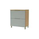 Módulo Cozinha Nesher Marquesa Balcão 1 Porta Basculante e 1 Gaveta c/ Tampo 80cm Nature/Verde - Nesher