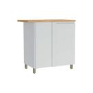 Módulo Cozinha Nesher Rainha Balcão Canto Reto Dir/Esq 1 Porta c/Tampo 92cm Branca/Nature - Nesher