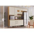 Módulo Cozinha Ronipa Nápoli Prime 4 Peças (2Aéreos+1Balcão+1Paneleiro) C4P237 Amendoa/Off White-Ronipa