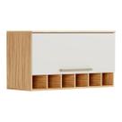 Módulo Cozinha Ronipa Nápoli Prime Armário Geladeira Adega c/ 1 Porta Basculante 80cm Amendoa/Off White-Ronipa