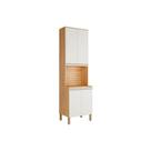 Módulo Cozinha Ronipa Nápoli Prime Paneleiro Napoli c/ 4 Portas e 1 Nicho p/ Forno 66x222cm Amendoa/Off White-Ronipa