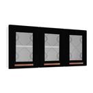 Módulo Cozinha Telasul Mirage New Armário 3 Portas c/ Vidro Branco/Preto