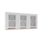 Módulo Cozinha Telasul Mirage New Armário 3 Portas c/ Vidro Branco