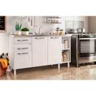 Módulo Cozinha Telasul Star New Balcão 3 Portas e 2 Gavetas s/Tampo 150cm Branco-Telasul