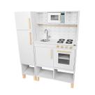 Módulo Crescer Cozinha Infantil Com Geladeira - Branco Kit Livro Educativo
