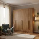 Modulo de Casal Safira para Guarda Roupa em MDF com 6 Portas e 4 Gavetas Una Mobília