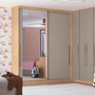 Módulo de Guarda Roupa 2 Portas 2 Gavetas Espelhado Elegance