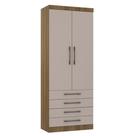 Módulo De Guarda Roupa Eucamoveis Paris 2 Portas 4 Gavetas Avela/cinammon