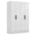 Modulo De Guarda Roupas Para Quarto 4 Portas E 2 Gavetas Madrid Maxel Branco