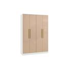 Módulo de Quarto Adapt Guarda Roupa Adapt N536 c/ 4 Portas e 2 Gavetas Branco/Macadamia - Kappesberg
