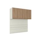 Módulo de Quarto Casal Armário Ponte Aéreo MC11 Seletto c/ 4 Portas Areia/Jequitibá - Henn