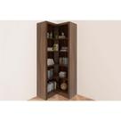 Módulo de Quarto Casal Closet Canto Oblíquo ME4132 c/ 4 Prateleiras Aberto s/ Portas Nogal - Tecno Mobili