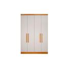 Módulo de Quarto Solteiro Guarda Roupa c/ 4 Portas e 3 Gavetas Rizon/Linea Cumaru/Fendi 25 - Novo Horizonte