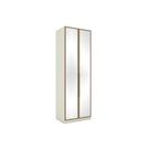 Módulo de Quarto Solteiro Guarda Roupa MC04 Seletto c/ 2 Portas c/ Espelho e 3 Gavetas Areia/Jequitibá - Henn