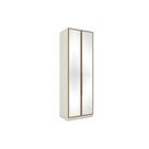 Módulo de Quarto Solteiro Guarda Roupa MC04 Seletto c/ 2 Portas e 3 Gavetas c/ Espelho Areia/Jequitibá - Henn