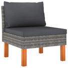 Módulo de sofá de jardim vidaXL Middle Durable Poly Rattan Grey
