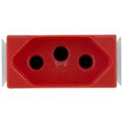 Módulo de Tomada 2P+T de 20 Ampères e 250 Volts Aria Vermelho - 57217033 - TRAMONTINA