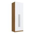 Módulo Guarda-Roupa 80cm 2 Portas em MDF Linha Integrato Freijó e Branco Módulo Guarda-Roupa 80cm 2 Portas em MDF Linha Integrato Freijó e Branco