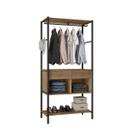 Módulo Guarda Roupas S/ Portas Closet Aço 1 Cabideiro 2 Gavetas Nichos 2 Prateleiras em MDP Paris