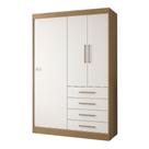 Modulo Ja Georgia Guarda-roupa 3 Portas E 4 Gavetas Jequitibá / Off White