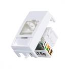 Modulo Margirius Sleek 1 Tomada Rede Rj45 Branco 16045