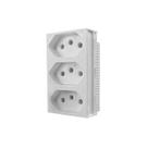 Módulo Monobloco com 3 Tomadas 10A 250V~ Linha Slim Ilumi - 86123
