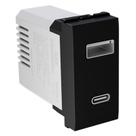 Módulo Origen USB A + USB C 3A 250V Preto Abb