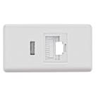 Modulo para Tomada de Telefone RJ 11 Tramontina Branco Modulo para Tomada de Telefone RJ 11 Tramontina Branco