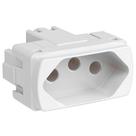 Módulo Tomada 2 Pinos + Terra 20 Amperes 250 Volts Branco Miluz S3b70350 Schneider Modulo Tomada
