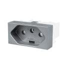 Modulo Tomada 20a/250v Cinza Acetinado Habitat Onix Fame