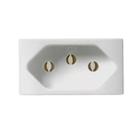 Modulo tomada 2p+t 10a 250v padrão branco pezzi c/10 unid