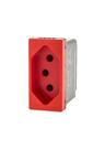 Módulo Tomada 2P+T 10A 250V Pb Vermelho Borne Automático Pial Plus+