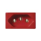 Modulo tomada 2p+t 10a 250v vermelho pezzi 50036-5 c/25 unid