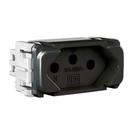 Módulo tomada 2p+t 10a 250vca preto compose - weg Módulo tomada 2p+t 10a 250vca preto compose - weg