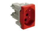 Módulo Tomada 2P+T 20A 250V Pb Vermelho Siena Alumbra 50 PEÇAS