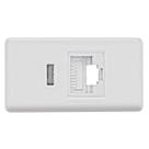 Módulo Tomada de Transmissão de Dados Rj 45 Cat 6 Branco - Tramontina