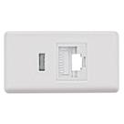 Módulo Tomada De Transmissão De Dados Tramontina Rj 45 Cat 6 Branco Tramontina
