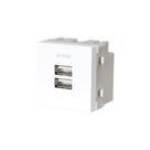 Módulo Tomada Duplo Carregador USB-A MarGirius Sleek 2A 10W Branco