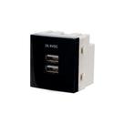 Módulo Tomada Duplo Carregador Usb-a Margirius Sleek 2a 10W Preto Ebony