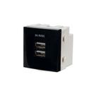 Módulo Tomada Duplo Carregador USB-A MarGirius Sleek 2A 10W Preto Ebony