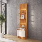 Módulo Torre Estante Com LED 45cm Atenas Lukaliam Jequitiba/Off White