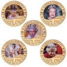 Moeda British Queen Elizabeth Anime, liga de 4 cm, 100 g (5 unidades)