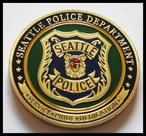 Moeda Comemorativa de Honra da Polícia de Seattle para Forças de Segurança, 40 mm, 28 g