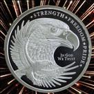 Moeda comemorativa Silver Eagle 1 Troy Oz .999 Fine Silver