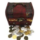 Moedas de brinquedo Seven Seas Pirates Golden & Silver Metal Doubloons