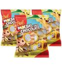 Moedas sabor Chocolate Bel contendo 3 pacotes de 40g cada