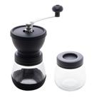 Moedor de cafe de aco inox manual c/pote de vidro lyor
