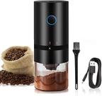 Moedor de café elétrico portátil, 4 xícaras pequeno moedor cônico automático moedor de grãos de café -PRETO