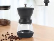 Moedor De Café Manual Braço Portátil Moinho Grão Com 2 Reservatórios de Vidro