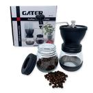 Moedor de Café Manual Preto Vidro, Plástico, Lâmina Inox, Moinho Cerâmica Ajustável